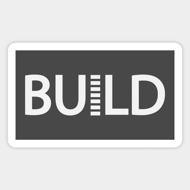 Build building one word design Magnet by DinaShalash